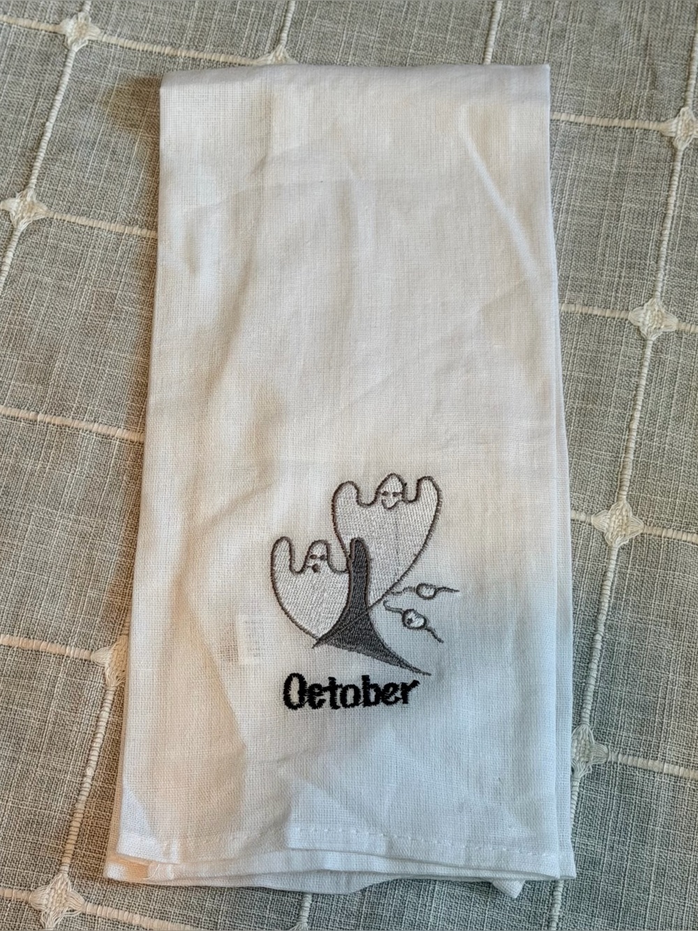 NWOT Cotton October Halloween Goblin Tea Kitchen Towel